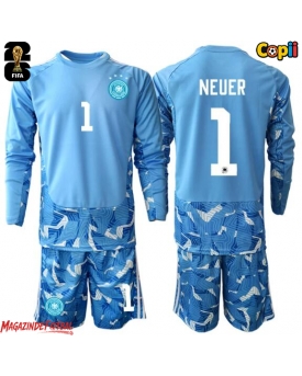Germania Manuel Neuer #1 Portarii Echipament de Fotbal Replică Mondial 2026 Copii Deplasare Mâneci Lungi (+ Șorturi)